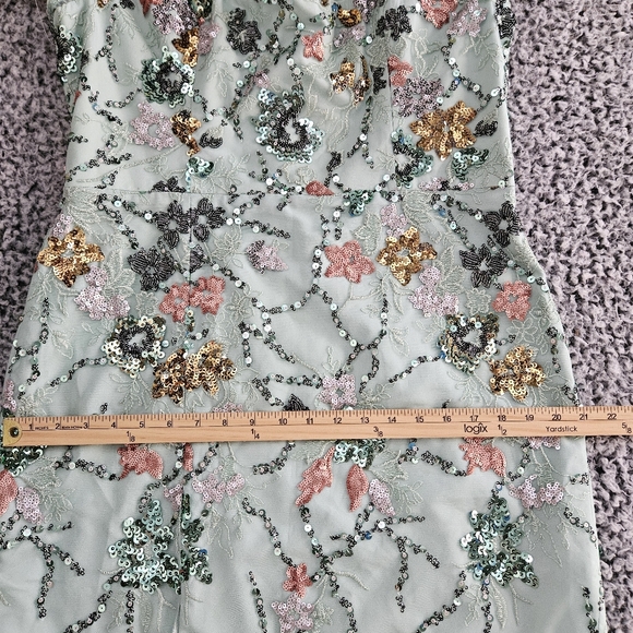 Dress the Population Jillian Mini Dress XXL Mint Sage Sequined Cocktail Prom - Picture 12 of 14